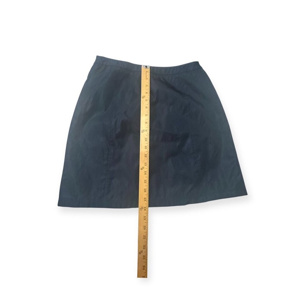 Prada Archival 90s Tech Nylon Mini Skirt L Navy A-line OPT Zip - Picture 11 of 12